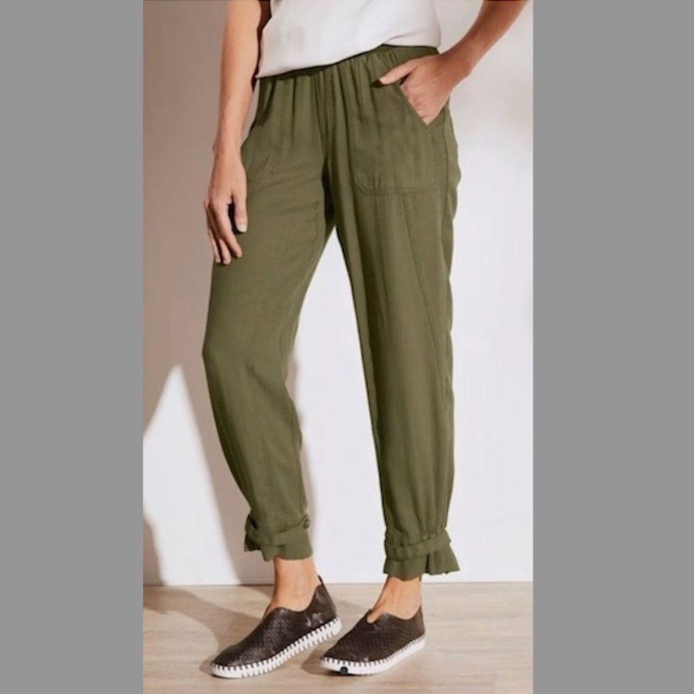 Soft Surroundings Neelandra Pull-on Pants Green Olive Size S